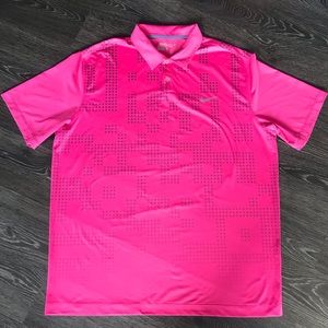 Nike Golf Tour Performance Dri-Fit Polo Golf Shirt Hot Pink Ombré Design